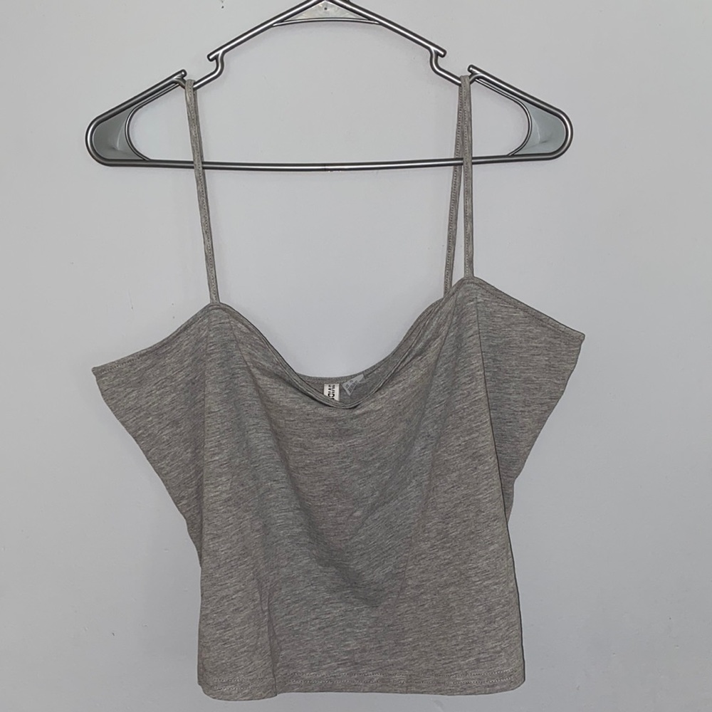 Grey Cropped Jersey Camisole